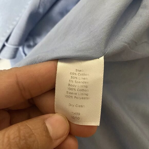 Talbots Blazer Women’s Blue Cotton Linen Blend Button Lined Jacket - Picture 8 of 8